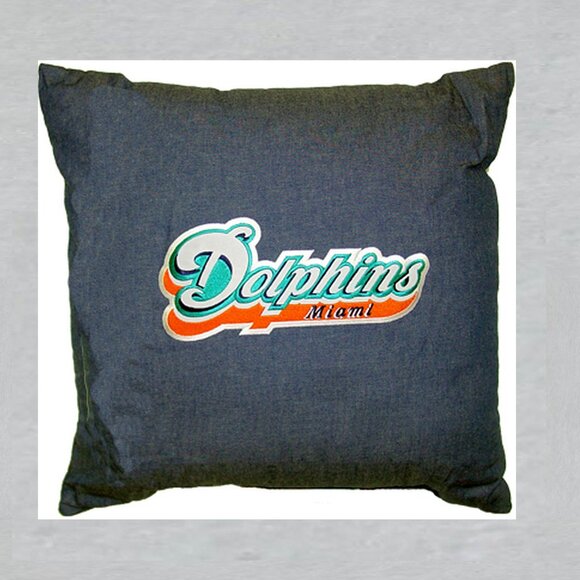 Miami Dolphins Throw Pillow Measures 15 x 15 inches - Picture 1 of 1
